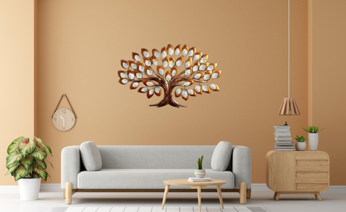 Metal Tree Wall Hanging Decor With LED Light, Wall Decor Tree With